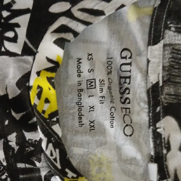 Guess Urban Graphic Tee in Black, White, and Yellow - Picture 3 of 4